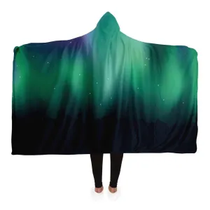 Aurora Borealis Hooded Blanket, Handmade Crafted, Vegan Blanket, With Hood, Multi Colored, Quilt, Yoga, Meditation