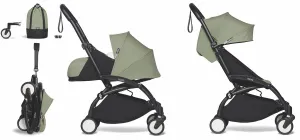Babyzen YOYO2 Ultra Compact Complete 0 /6  Stroller & Rolling Bag Bundle - Black / Olive
