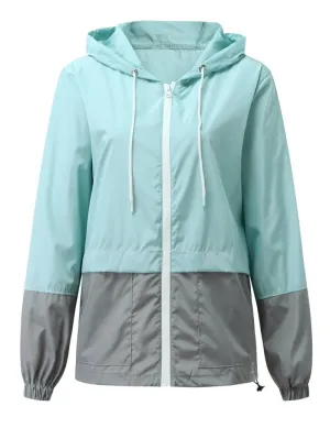 Colorful Casual Waterproof Outdoor Rain Jacket with Hood for Women | Perfect for Outdoor Activities