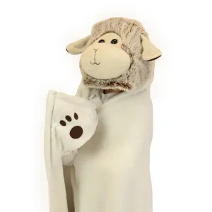 Cozy Noxxiez 130cm Sheep Hooded Animal Blanket