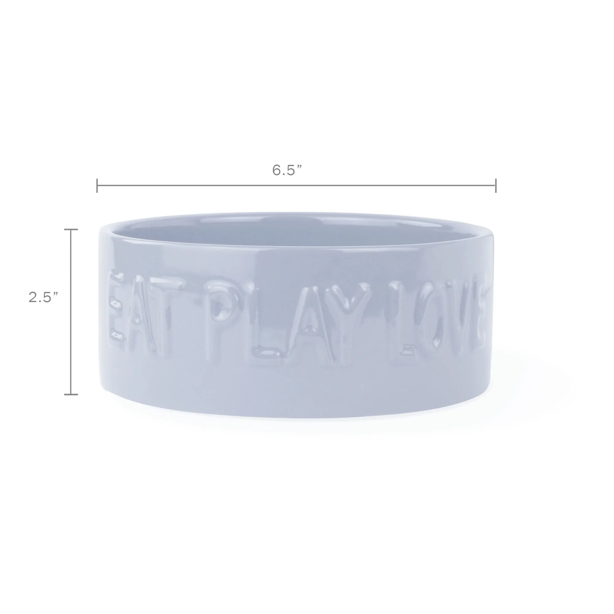 Eat Play Love Ceramic Dog Food Water Bowl