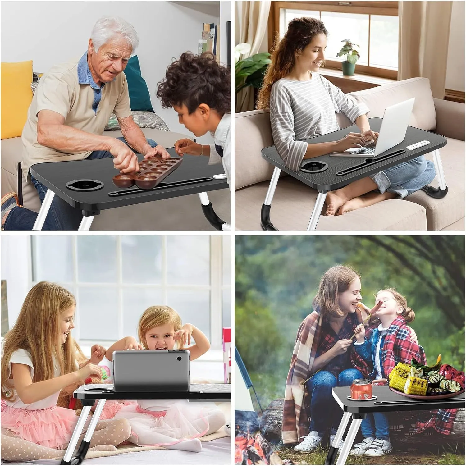 Foldable Laptop Desk Reading and Writing Holder with Drawer for Bed Couch Sofa Floor BN-LINK