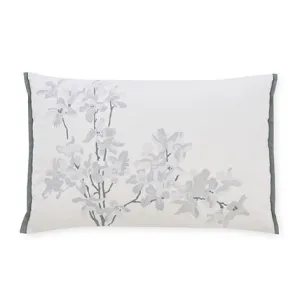 Forsythia Embroidered Natural Cushion