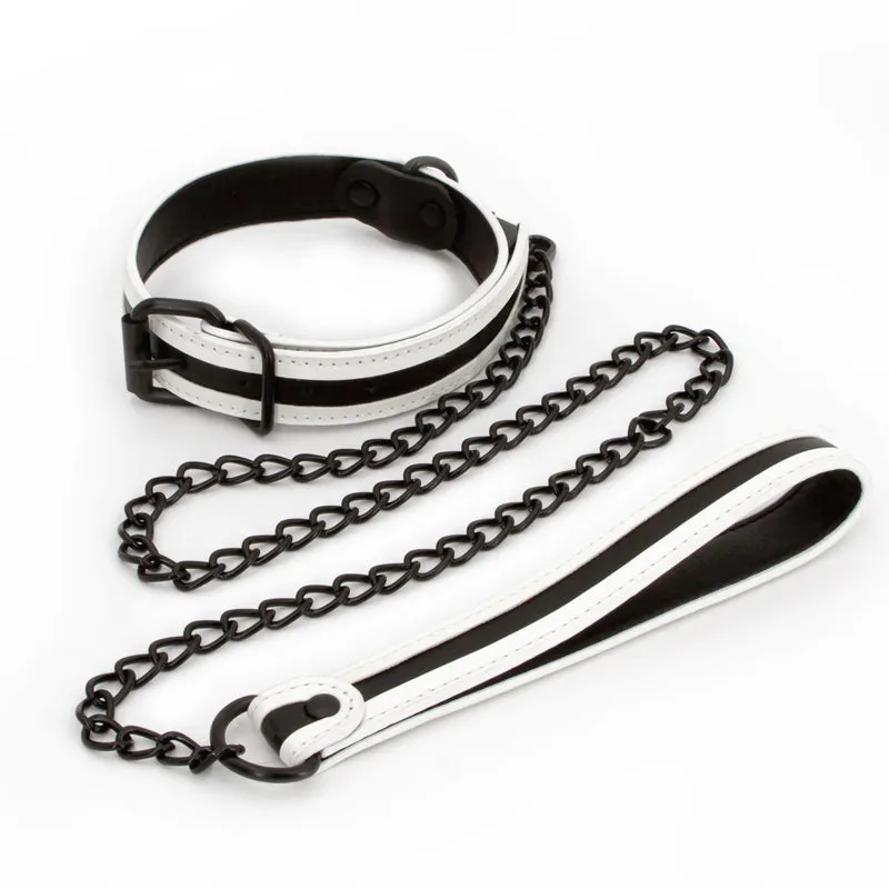 Glo Bondage Collar and Leash - Glow In The Dark