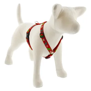 Lupine MicroBatch Roman Dog Harness 3/4" Wide 12"-20" Girth Size Happy Holidays Red