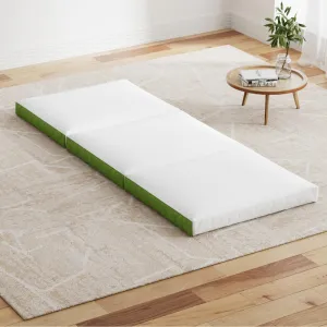 Natalie 10cm Foldable Mattress Folding Bed Mat Camping Trifold Single Green - Single
