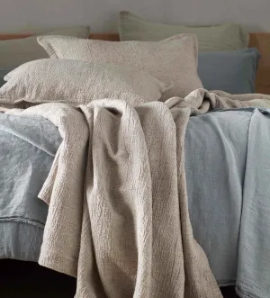Natural Porto Cotton Linen Cushion Cover and Throw