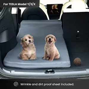Portable, Foldable, and Space Saving CertiPUR Memory Foam Camping Mattress with Built In Pillow for Tesla Model 3, Y, & X (One Person Use)
