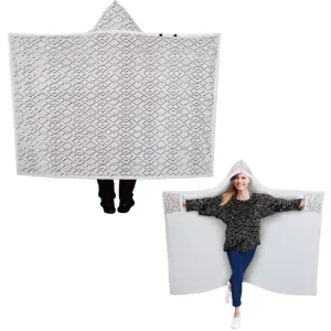 White Southwest Hooded Blanket